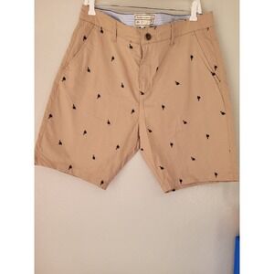 Colours Alexander Julian Mens Tan Palm Tree Embroidered Chino Shorts Size 38 o
